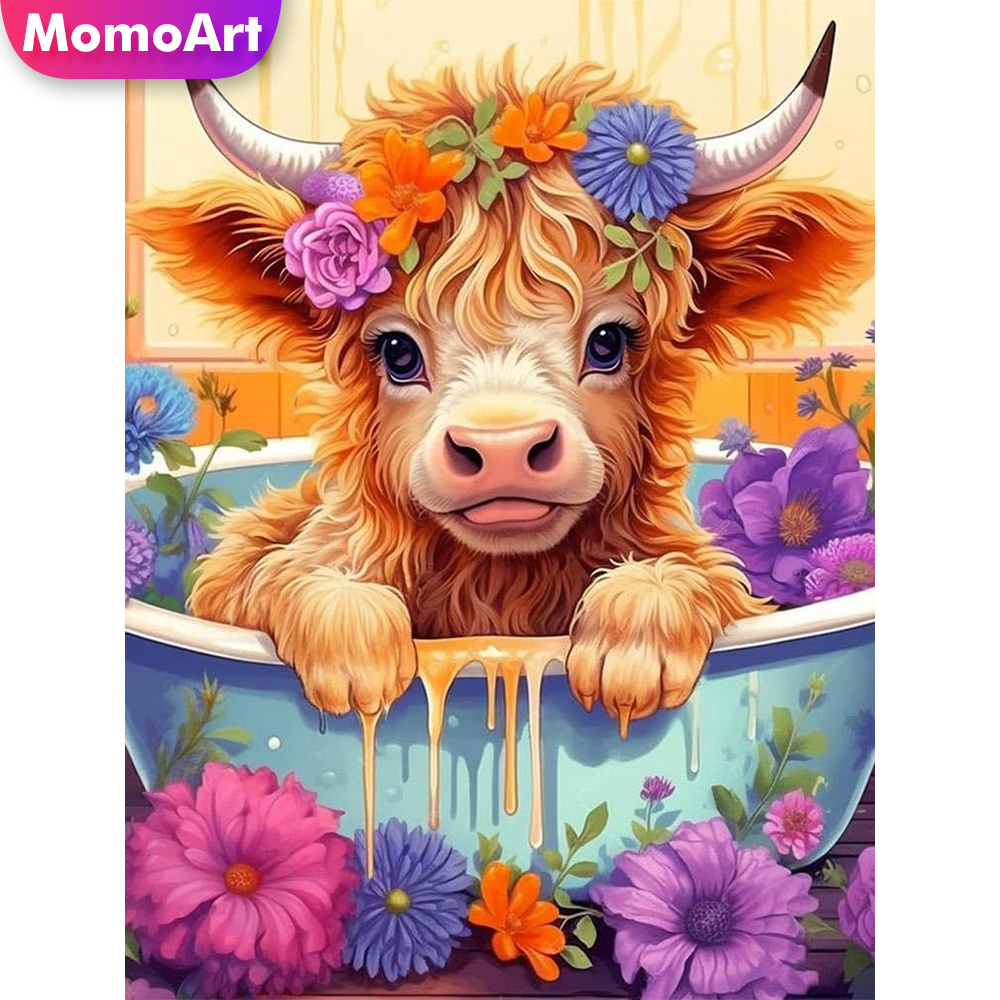 Embroidery Unique Design - تطريز موموآرت بالغرز المتقاطعة بتصميم بقرة