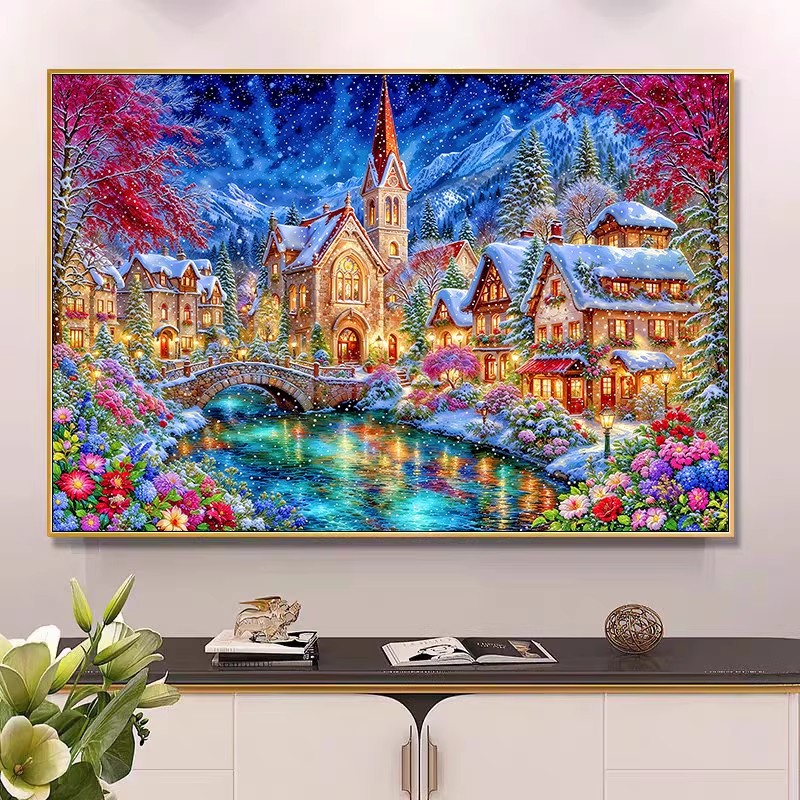 Embroidery Job - مجموعة تطريز الكنيسة الشتوية 9 قطع