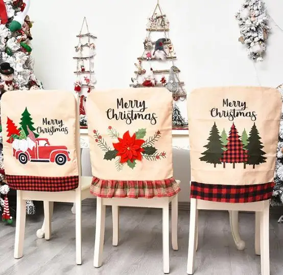 4/6/8 قطعة غطاء كرسي عيد الميل - مراجعة Embroidery Xmas Decorations وسعره