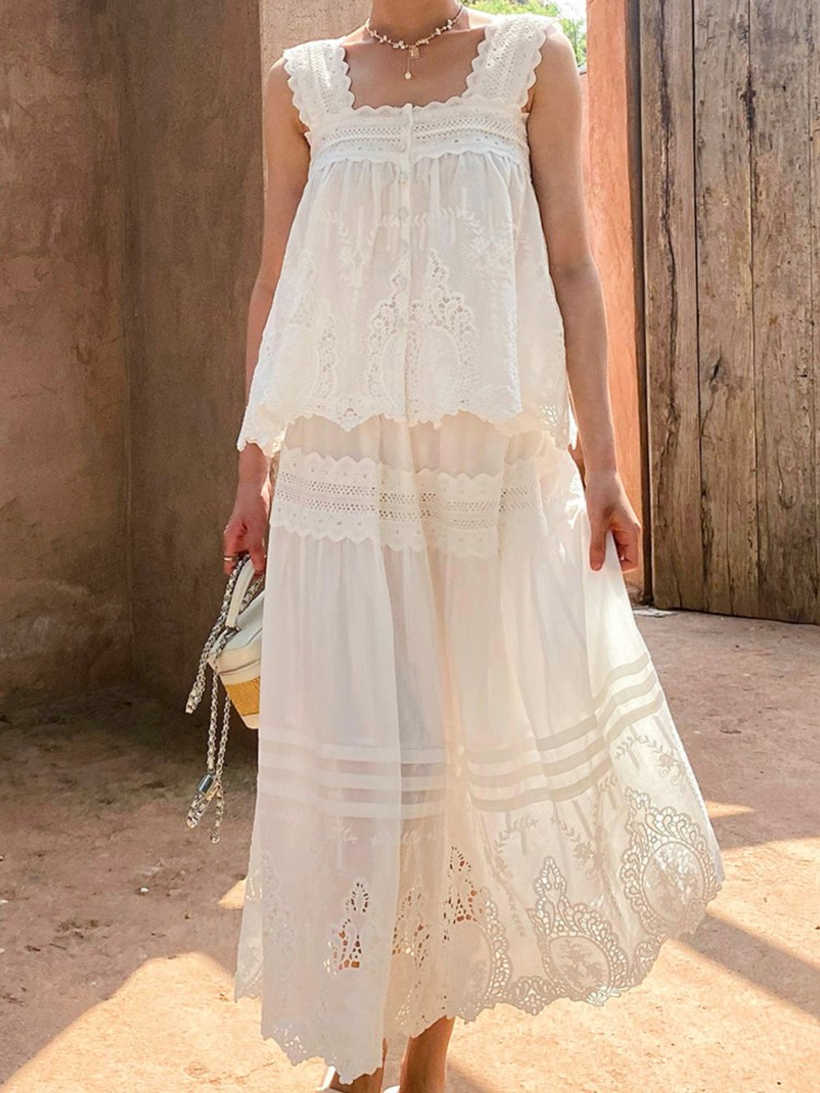 البوهيمي الأبيض ساحة الرقبة ست - مراجعة Embroidery Vest وسعره