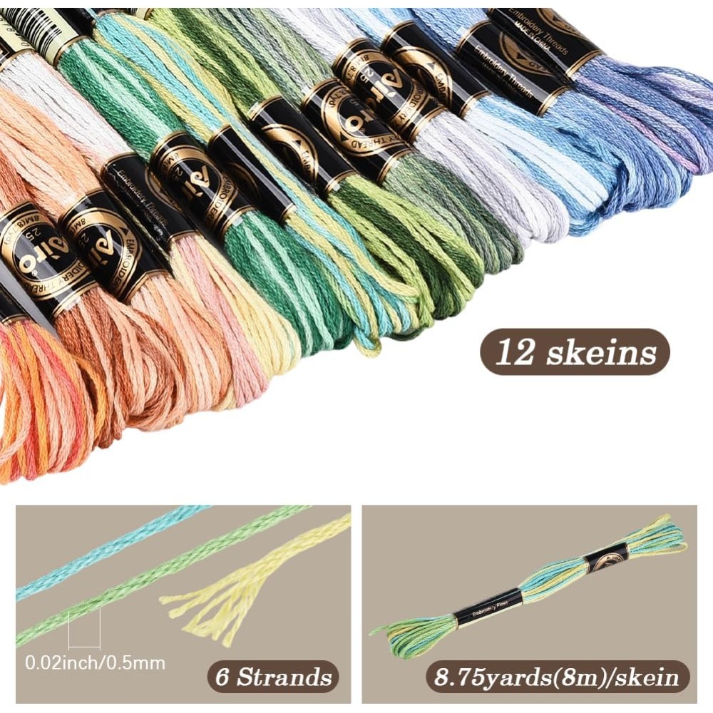 12 خيطًا، 105 ياردة، خيط تطريز - مراجعة Embroidery Gradient وسعره