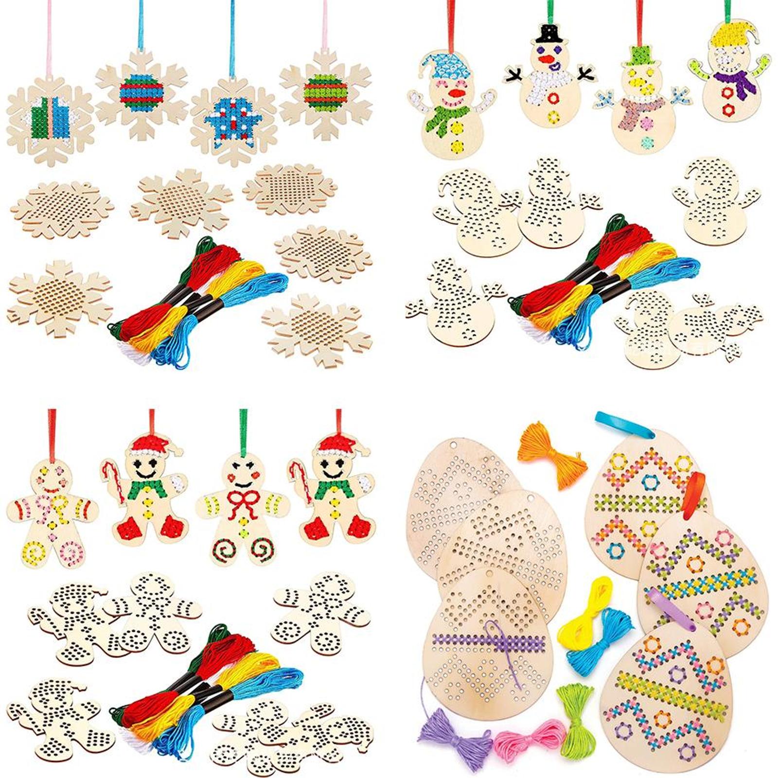 قلادة مطرزة على شكل بيض عيد ال - مراجعة Embroidery Xmas Decorations وسعره