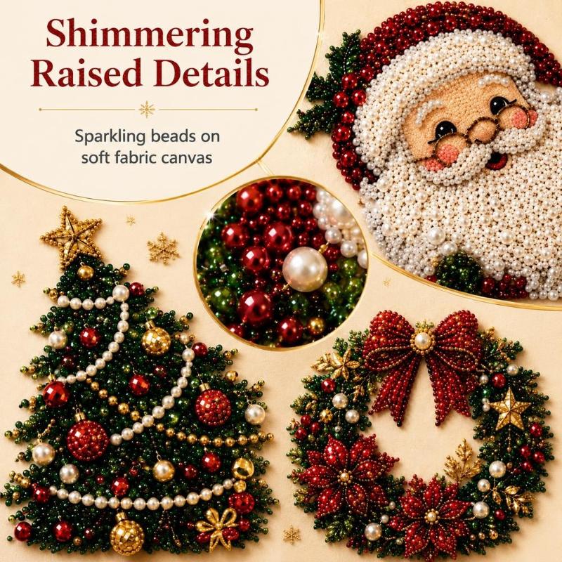طقم فني لتطريز اللؤلؤ على شكل  - مراجعة Embroidery Xmas Decorations وسعره