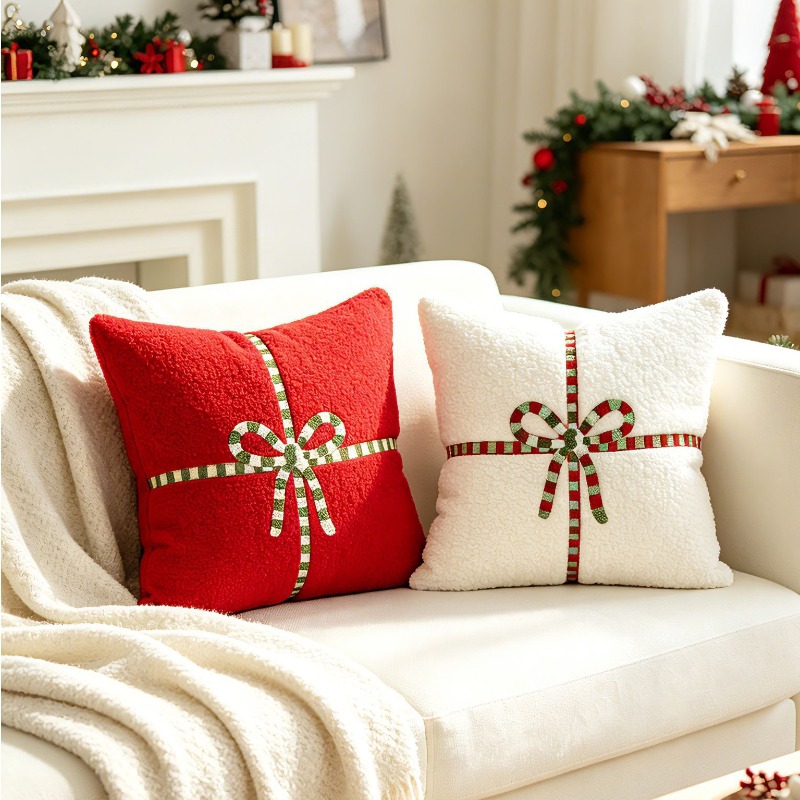 غطاء وسادة من الصوف الناعم لعي - مراجعة Embroidery Xmas Decorations وسعره
