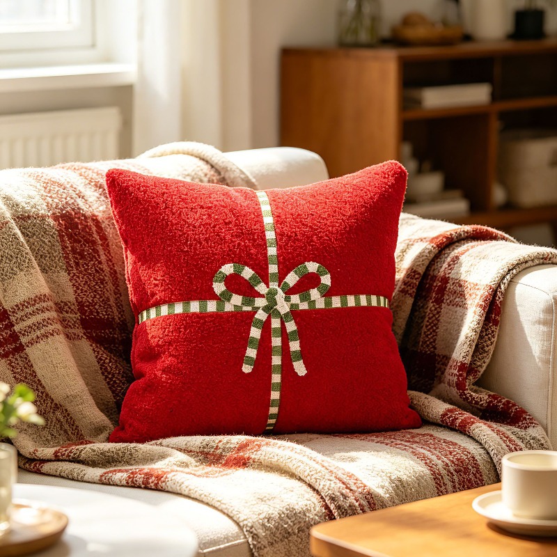 غطاء وسادة من الصوف الناعم لعي - مراجعة Embroidery Xmas Decorations وسعره