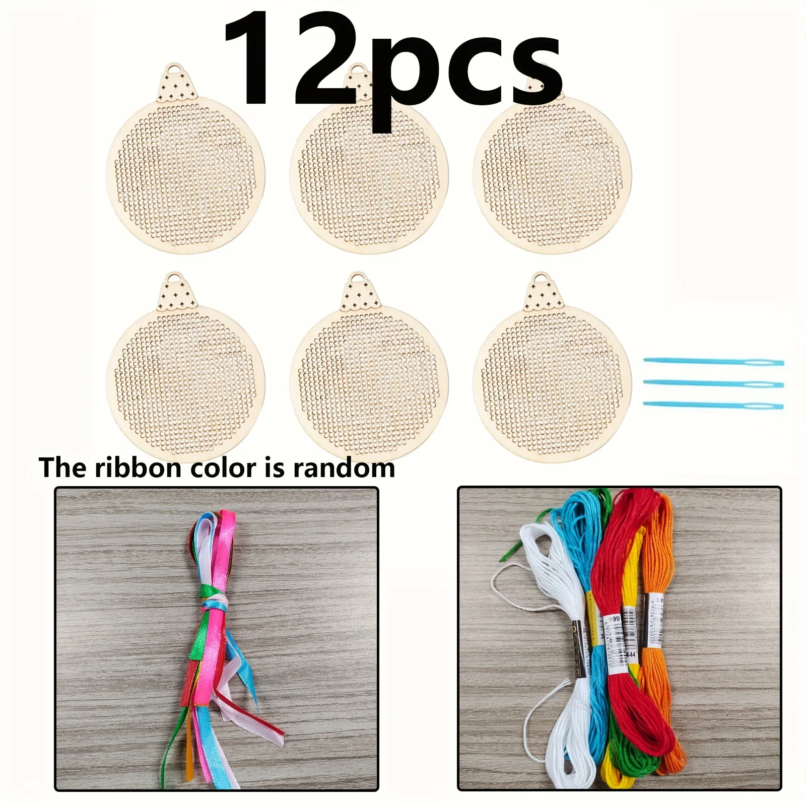 12 قطعة من قطع الخشب المنحوتة  - مراجعة Embroidery Xmas Decorations وسعره