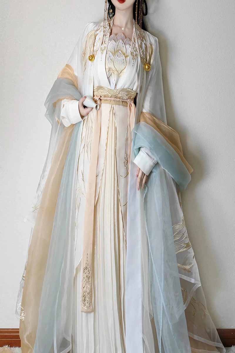 فستان هانفو الصيني للنساء من س - مراجعة Embroidery Gradient وسعره