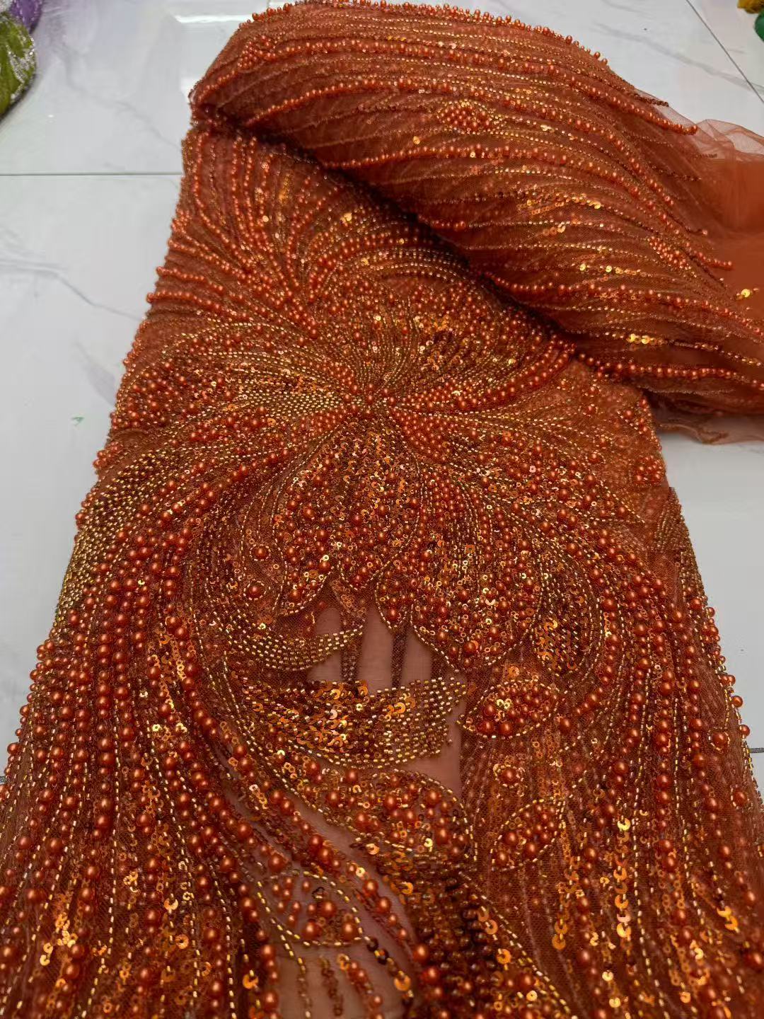 أقمشة دانتيل أفريقية مطرزة بال - مراجعة Embroidery Gradient وسعره