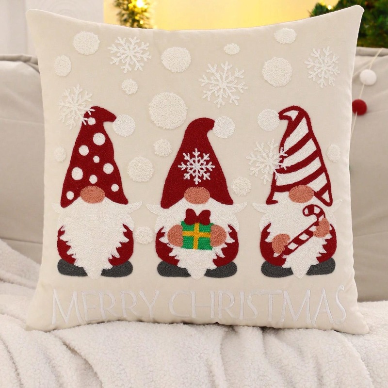 غطاء وسادة عيد الميلاد مع تطري - مراجعة Embroidery Xmas Decorations وسعره