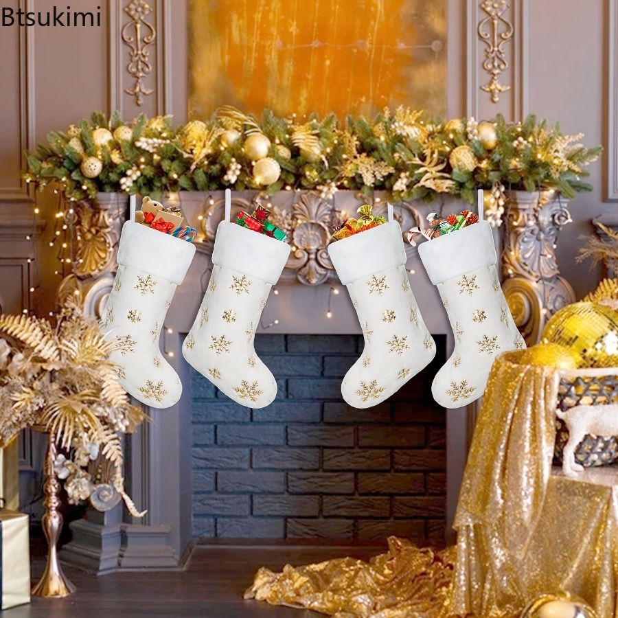 جوارب عيد الميلاد الجديدة لعام - مراجعة Embroidery Xmas Decorations وسعره
